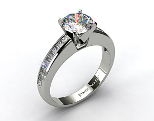 14k White Gold 0.60ct Channel Set Princess Shaped Engagement Ring